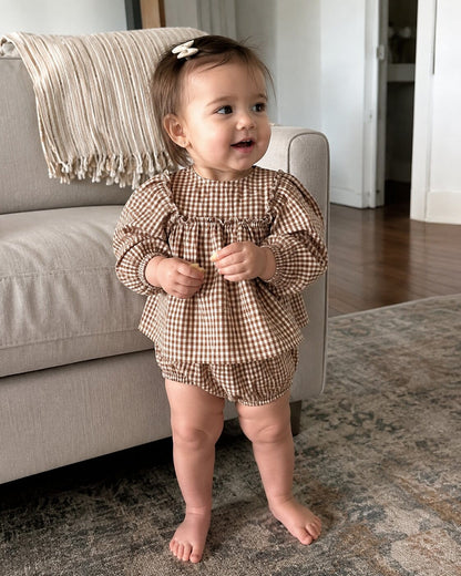 Baby Girl Plaid Bloomer Set