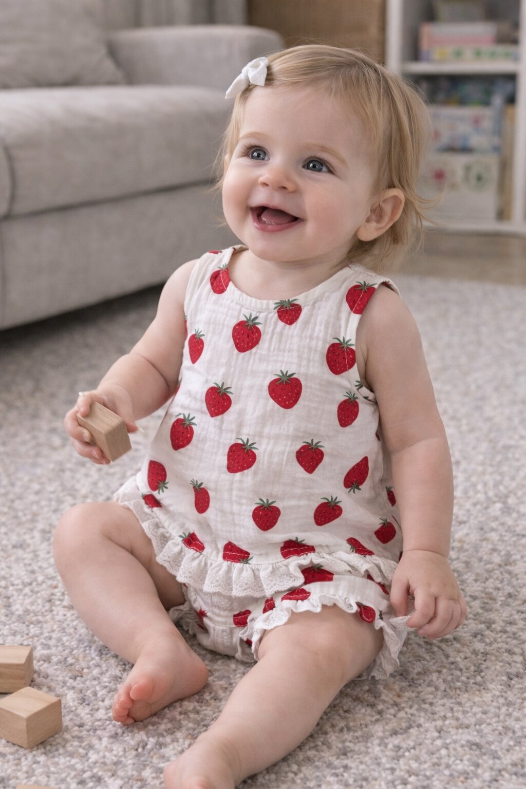 Baby Girl Summer Set – Sleeveless Top & Ruffle Shorts