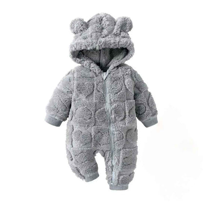 Baby Heart Textured Fleece Romper