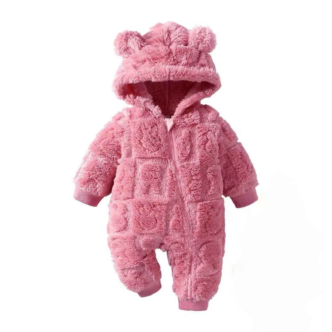 Baby Heart Textured Fleece Romper