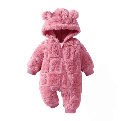 Baby Heart Textured Fleece Romper