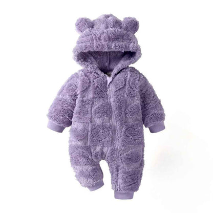 Baby Heart Textured Fleece Romper