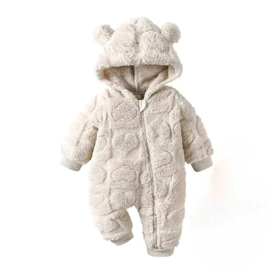 Baby Heart Textured Fleece Romper