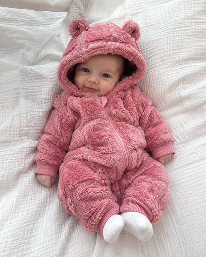 Baby Heart Textured Fleece Romper