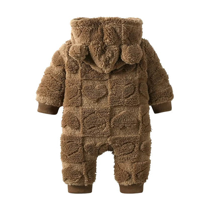 Baby Heart Textured Fleece Romper