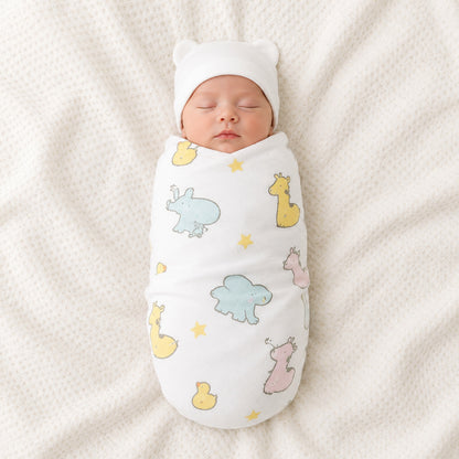 Baby Organic Swaddle Blanket/ Baby Wrap Set