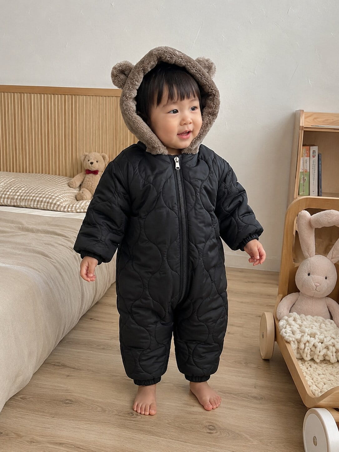 Baby Soft Hooded Snowsuit Romper
