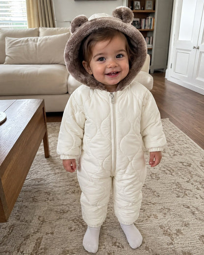 Baby Soft Hooded Snowsuit Romper