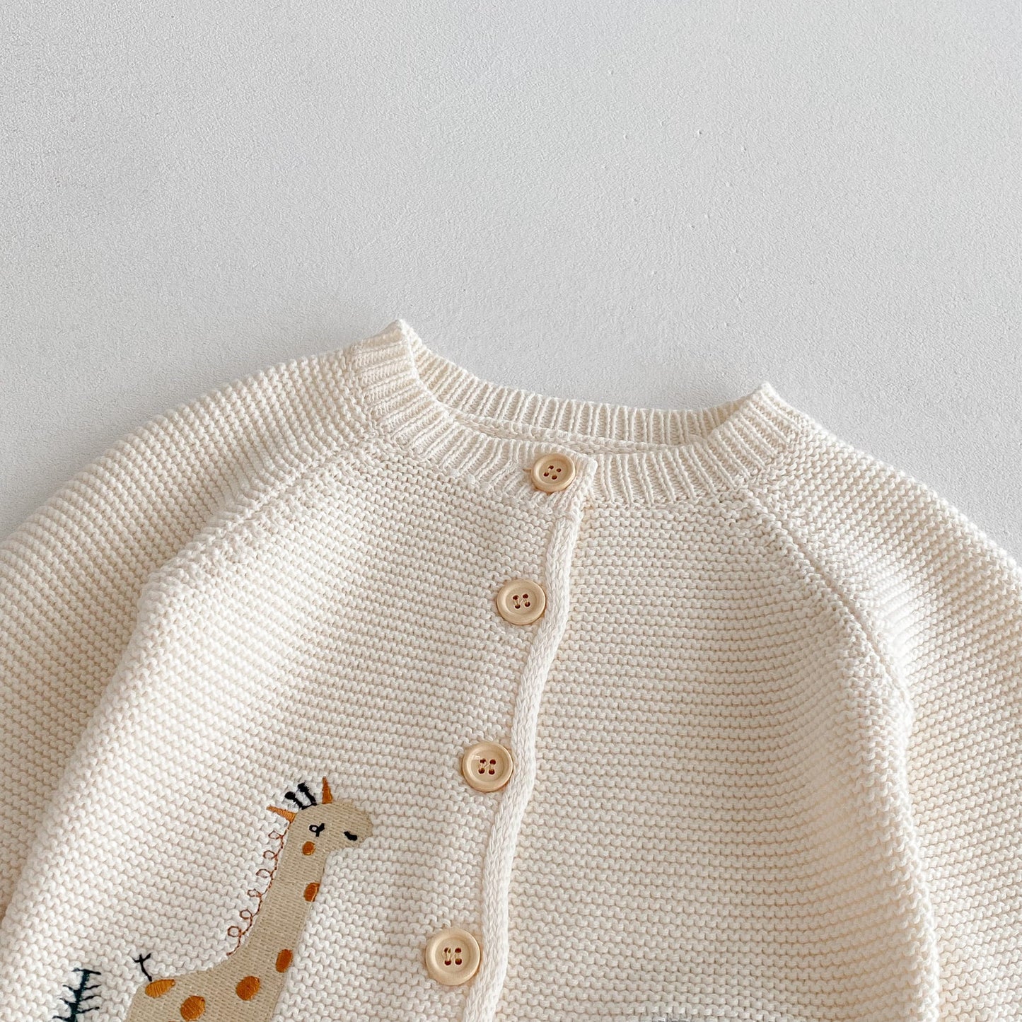 Baby Unisex Embroidered Cotton Knit Cardigan