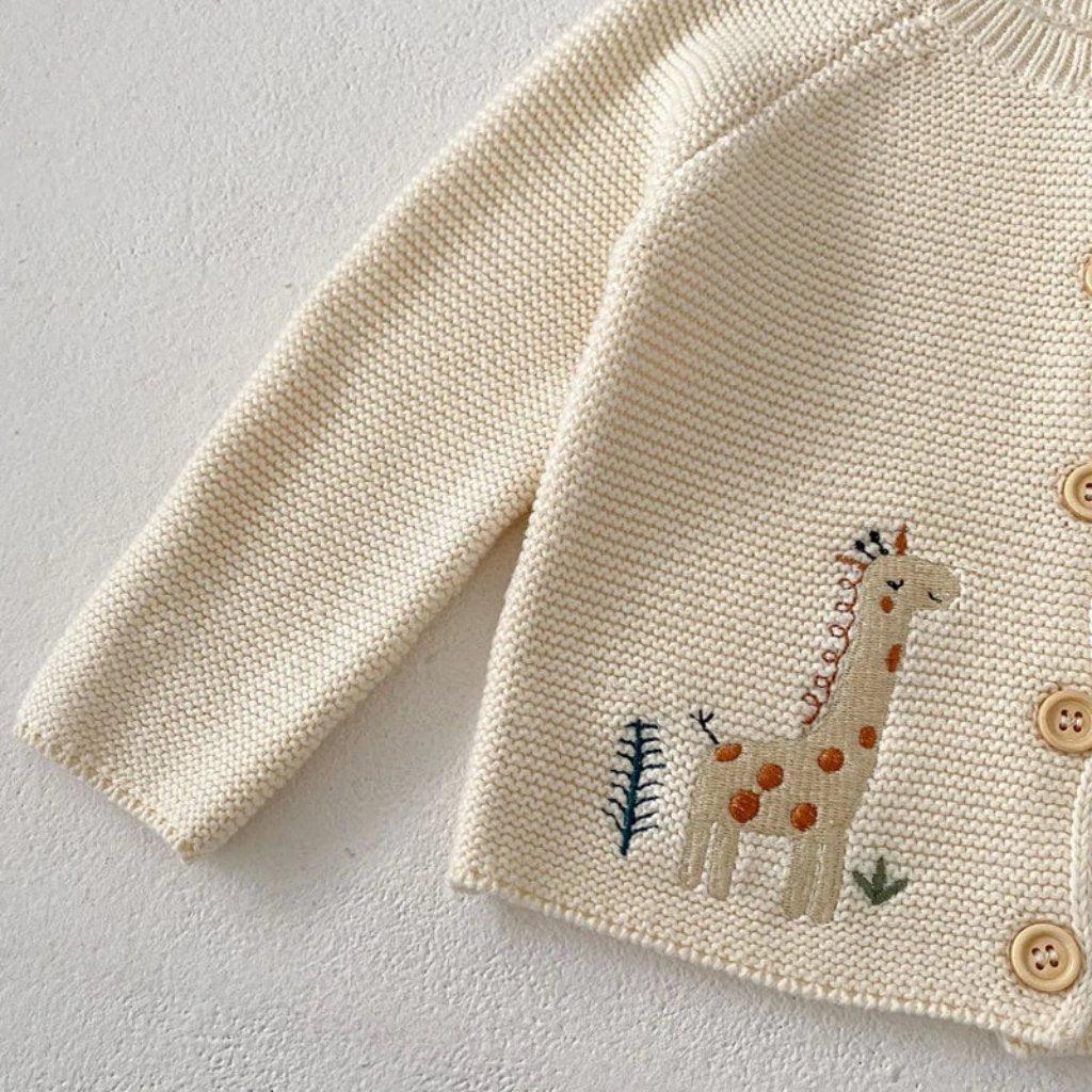 Baby Unisex Embroidered Cotton Knit Cardigan