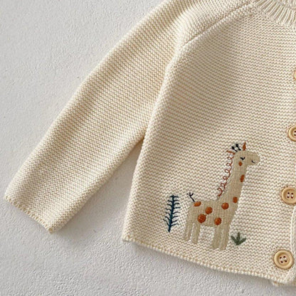 Baby Unisex Embroidered Cotton Knit Cardigan