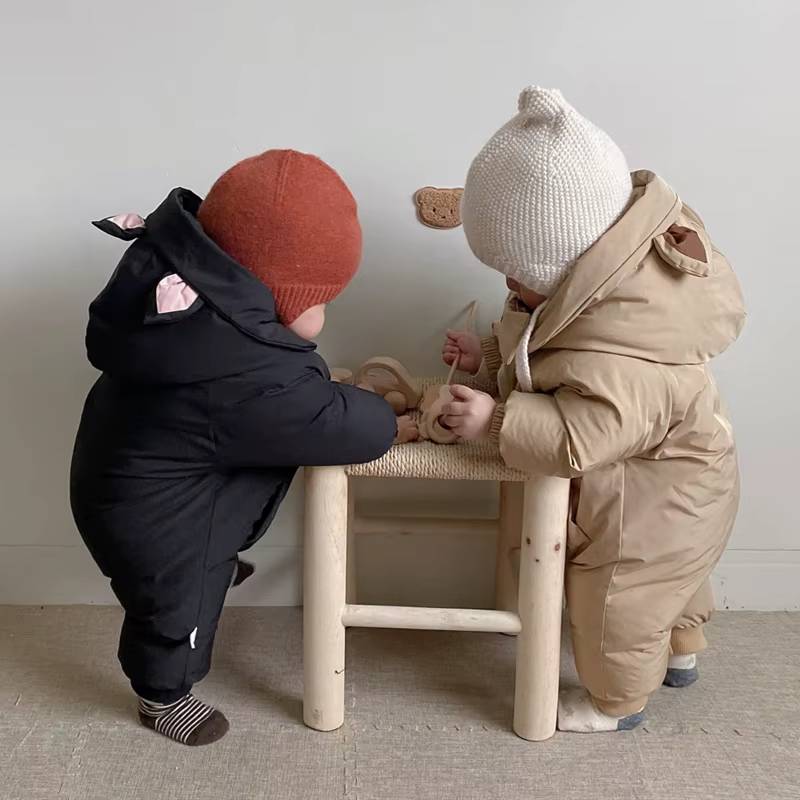Baby Winter Jumpsuit – Thick Hooded Romper with Zipper