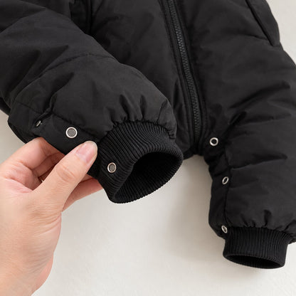 Baby Winter Jumpsuit – Thick Hooded Romper with Zipper