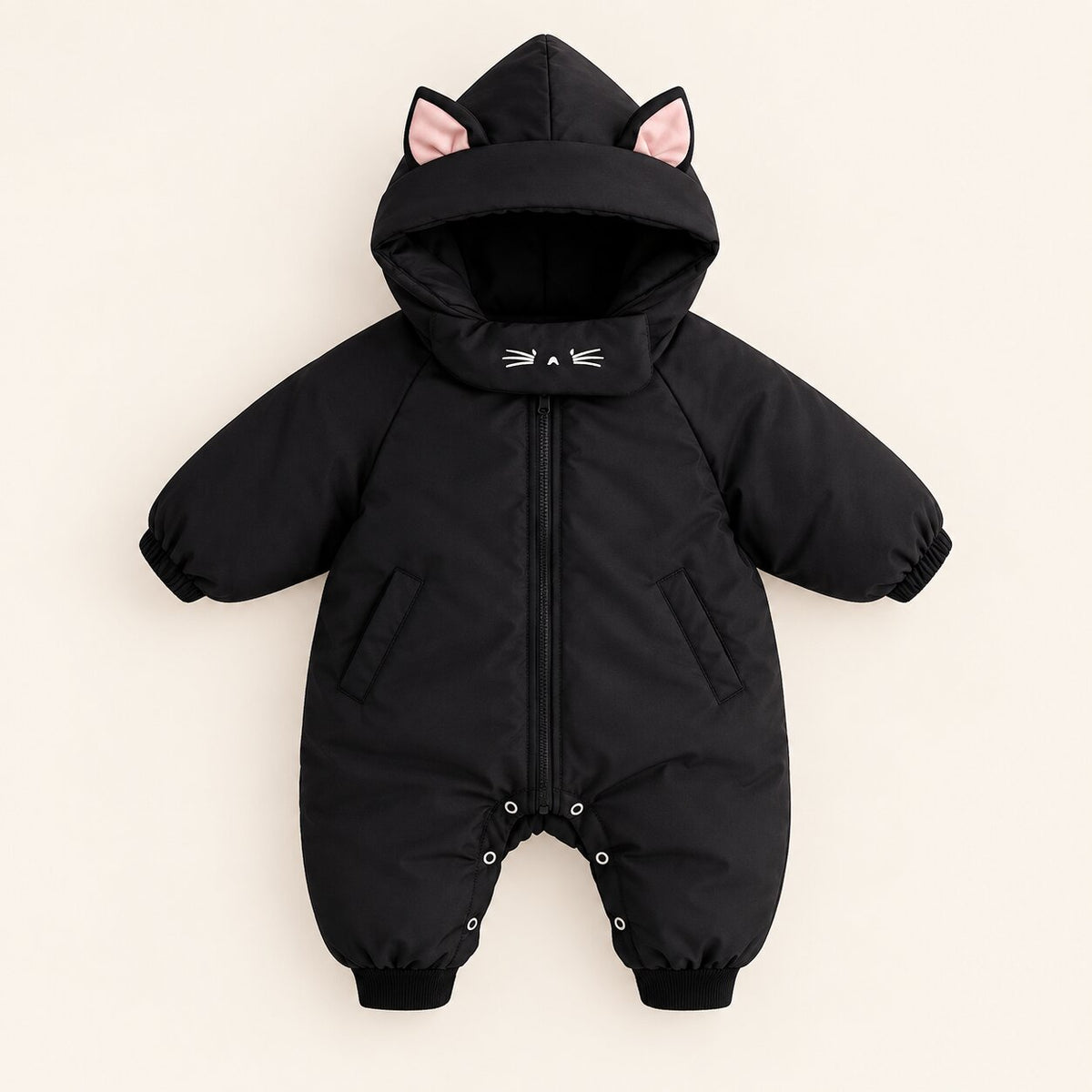 Baby Winter Jumpsuit – Thick Hooded Romper with Zipper