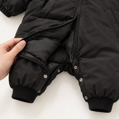 Baby Winter Jumpsuit – Thick Hooded Romper with Zipper