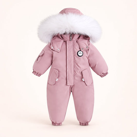 Baby Winter Snowsuit with Faux Fur Hood