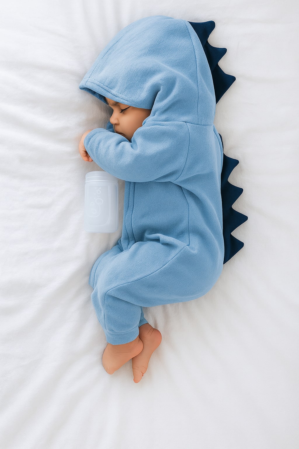 Baby Dinosaur Hooded Jumpsuit – Long Sleeve Romper with Dinosaur Spikes
