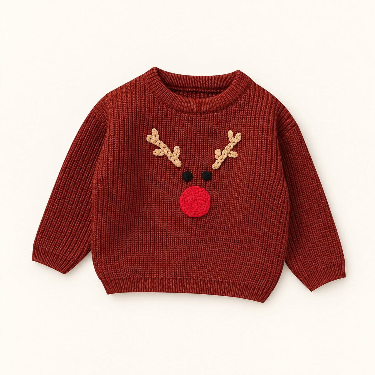 Baby & Toddler Reindeer Embroidered Knit Pullover