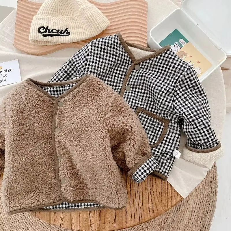 Baby & Toddler Reversible Plaid Teddy Jacket