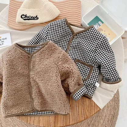 Baby & Toddler Reversible Plaid Teddy Jacket