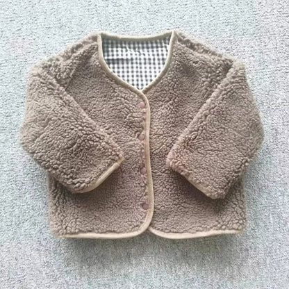 Baby & Toddler Reversible Plaid Teddy Jacket