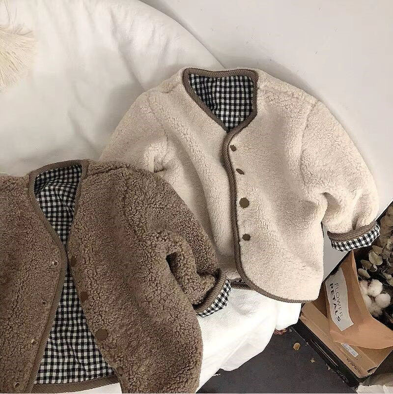 Baby & Toddler Reversible Plaid Teddy Jacket