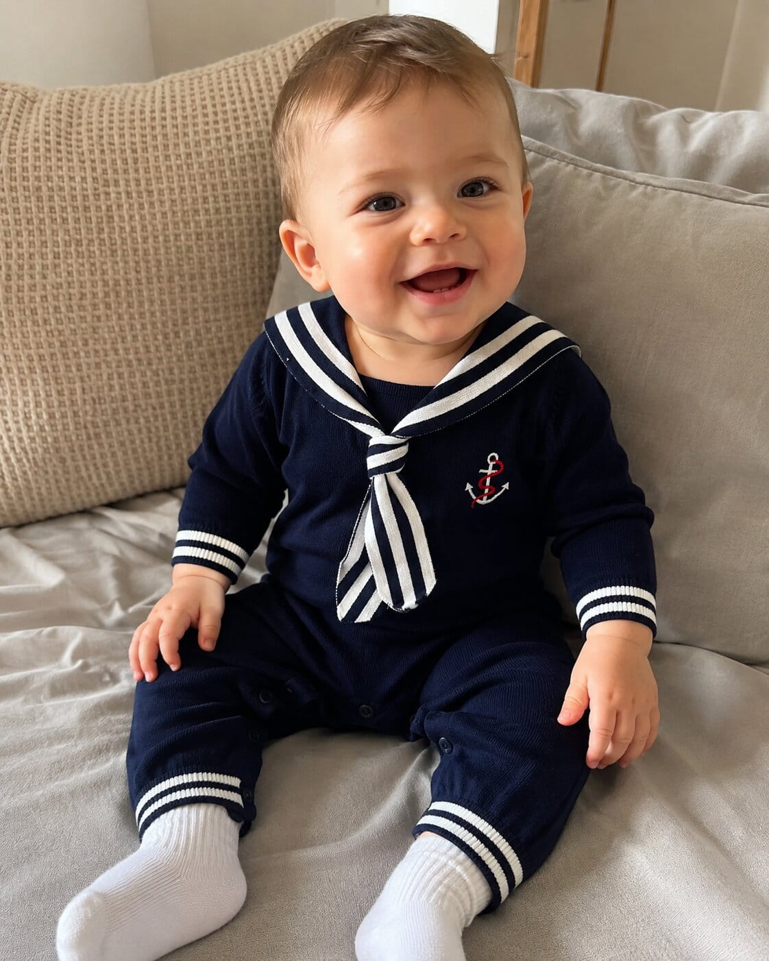 Baby & Toddler Sailor Knit Romper