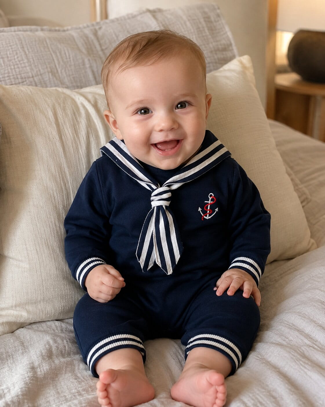 Baby & Toddler Sailor Knit Romper