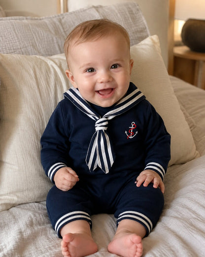 Baby & Toddler Sailor Knit Romper