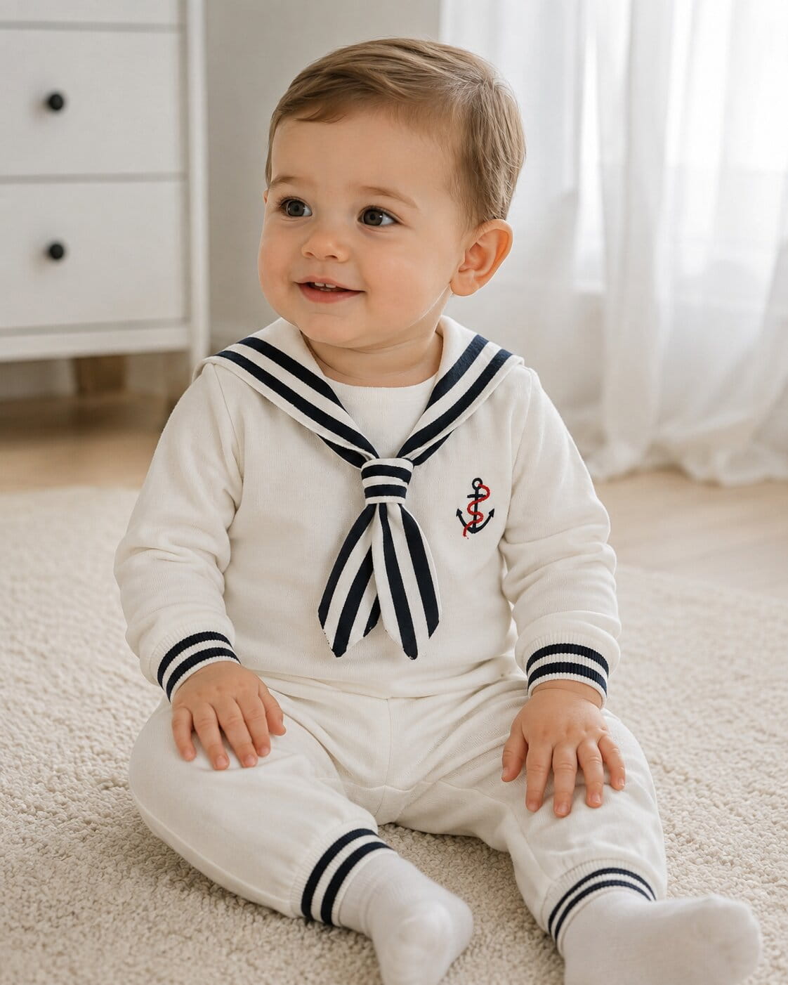 Baby & Toddler Sailor Knit Romper