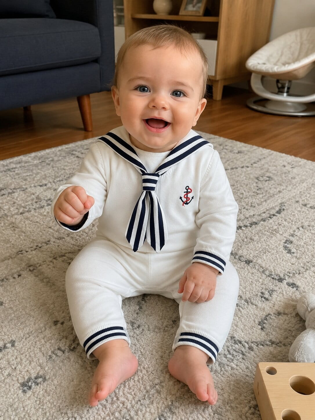 Baby & Toddler Sailor Knit Romper