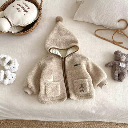 Baby & Toddler Teddy Fleece Hooded Jacket
