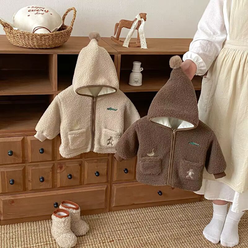 Baby & Toddler Teddy Fleece Hooded Jacket