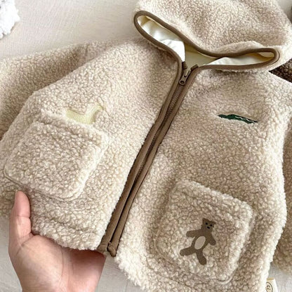 Baby & Toddler Teddy Fleece Hooded Jacket