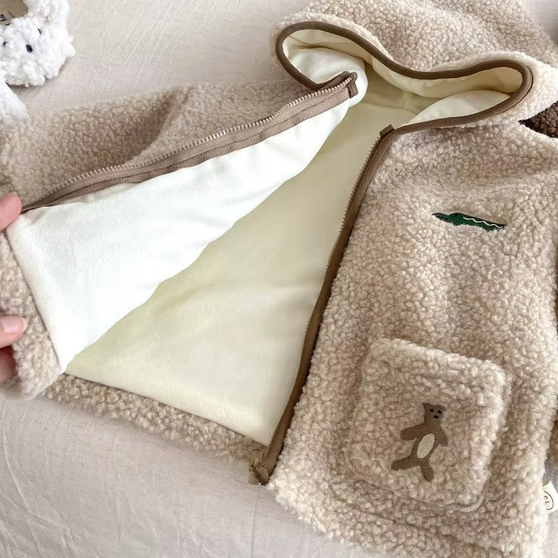 Baby & Toddler Teddy Fleece Hooded Jacket