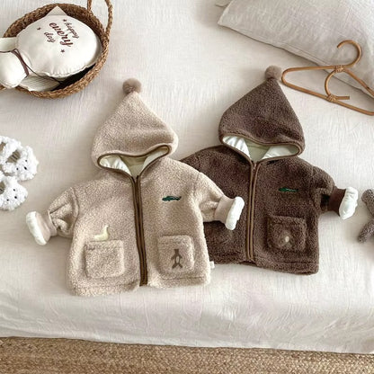 Baby & Toddler Teddy Fleece Hooded Jacket