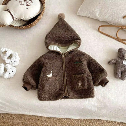Baby & Toddler Teddy Fleece Hooded Jacket