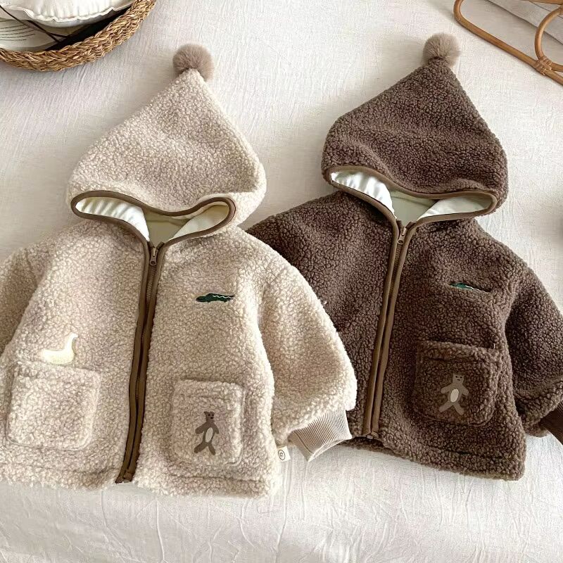 Baby & Toddler Teddy Fleece Hooded Jacket