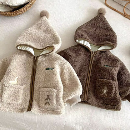 Baby & Toddler Teddy Fleece Hooded Jacket