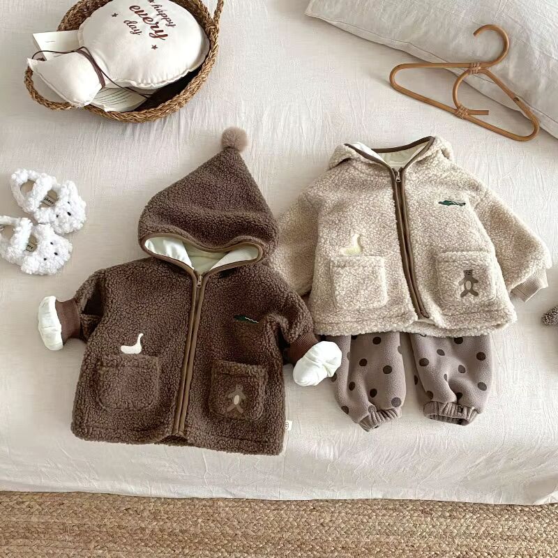 Baby & Toddler Teddy Fleece Hooded Jacket