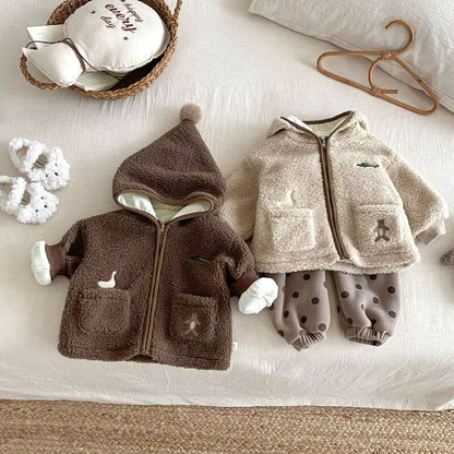 Baby & Toddler Teddy Fleece Hooded Jacket