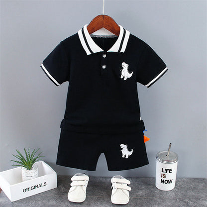 Boys Dinosaur Polo Shorts Set