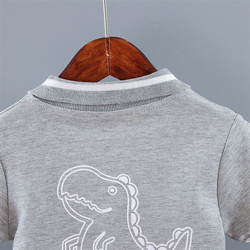 Boys Dinosaur Polo Shorts Set