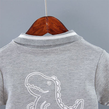 Boys Dinosaur Polo Shorts Set