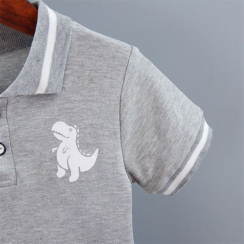 Boys Dinosaur Polo Shorts Set