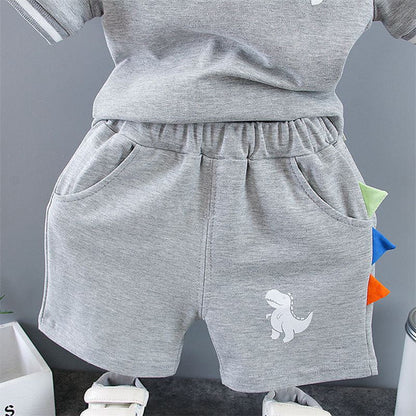 Boys Dinosaur Polo Shorts Set