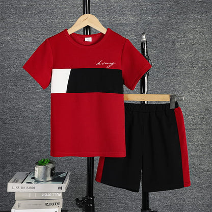 Boys Two-Tone Shirt & Shorts Set