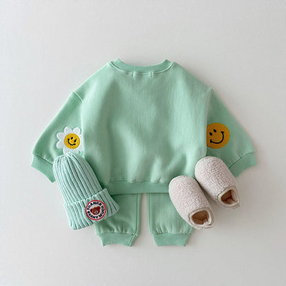 Daisy Cotton Sweatshirt Set for Baby & Toddler