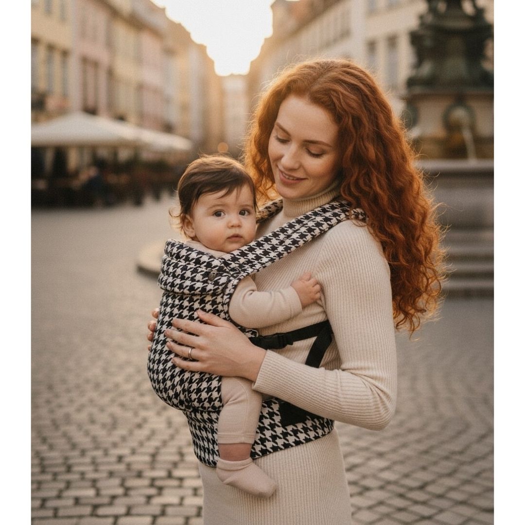 Houndstooth Baby Carrier - Adjustable Sling with Shoulder Straps