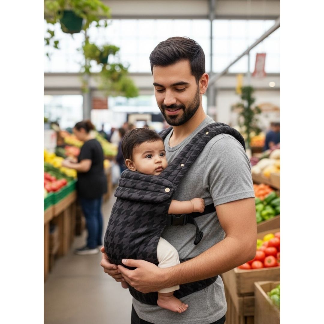Houndstooth Baby Carrier - Adjustable Sling with Shoulder Straps